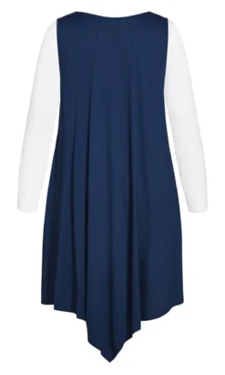 City Chic Isolde Roth Navy Plain Double Layer Dress -Bold Fit Store 214854NAVY 6