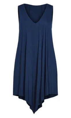 City Chic Isolde Roth Navy Plain Double Layer Dress -Bold Fit Store 214854NAVY 7