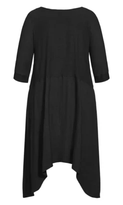 City Chic Isolde Roth Black Plain Pocket Dress -Bold Fit Store 214855BLACK 5