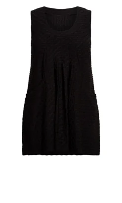 City Chic Zim & Zoe Black Malerie Textured Tunic -Bold Fit Store 214862BLACK 4