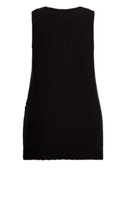 City Chic Zim & Zoe Black Malerie Textured Tunic -Bold Fit Store 214862BLACK 5