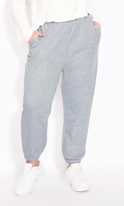 City Chic Zim & Zoe Grey Jersey Joggers -Bold Fit Store 215080LIGHTGREYMARLE 3