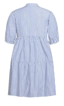 Evans Blue Pippa Pinstripe Dress -Bold Fit Store 215125BLUESTRIPE 4