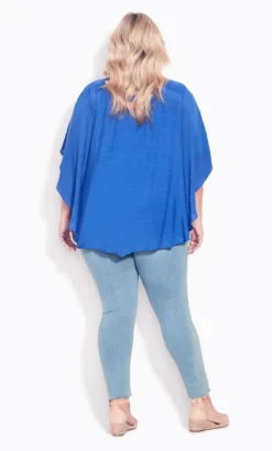 Avenue Blue Escape Overlay Necklace Top -Bold Fit Store 215167DAZZLINGBLUE 4