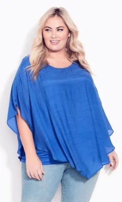 Avenue Blue Escape Overlay Necklace Top -Bold Fit Store 215167DAZZLINGBLUE 5