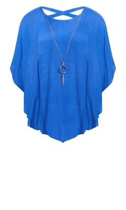 Avenue Blue Escape Overlay Necklace Top -Bold Fit Store 215167DAZZLINGBLUE 7
