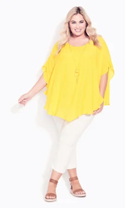 Avenue Yellow Cut Out Back Top