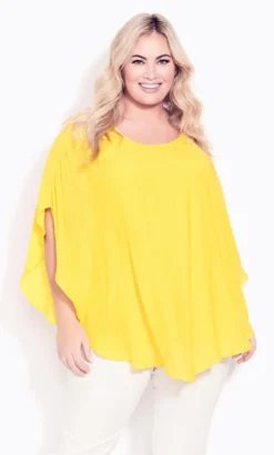 Avenue Yellow Cut Out Back Top -Bold Fit Store 215167GOLD 5