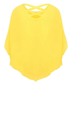 Avenue Yellow Cut Out Back Top -Bold Fit Store 215167GOLD 8