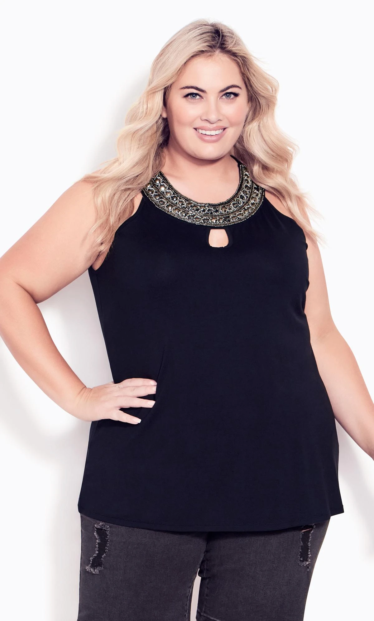 Avenue Black Nadia Beaded Top 1 Avenue Black Nadia Beaded Top