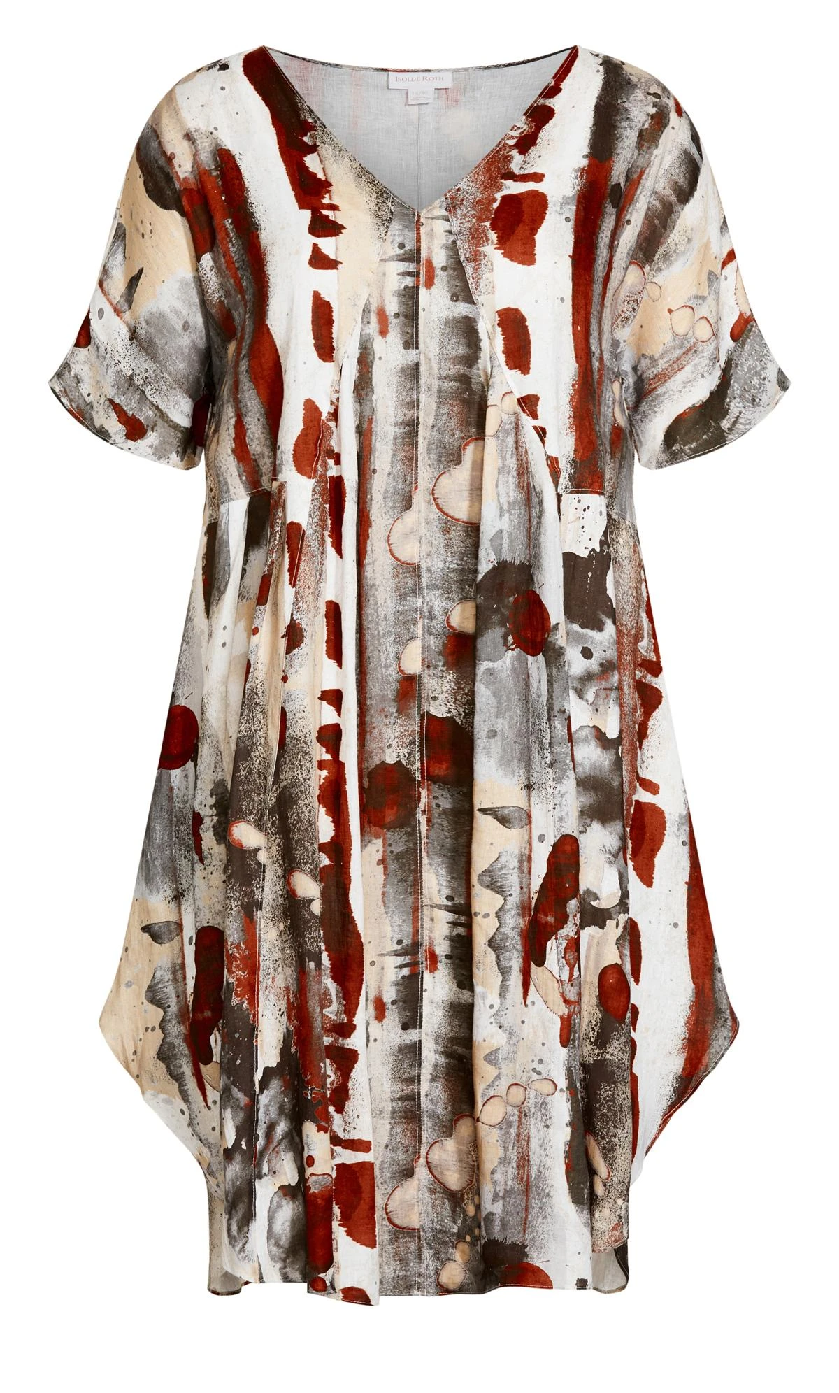 City Chic Brown Abstract Print Midi Smock Dress 4 City Chic Brown Abstract Print Midi Smock Dress - Image 4