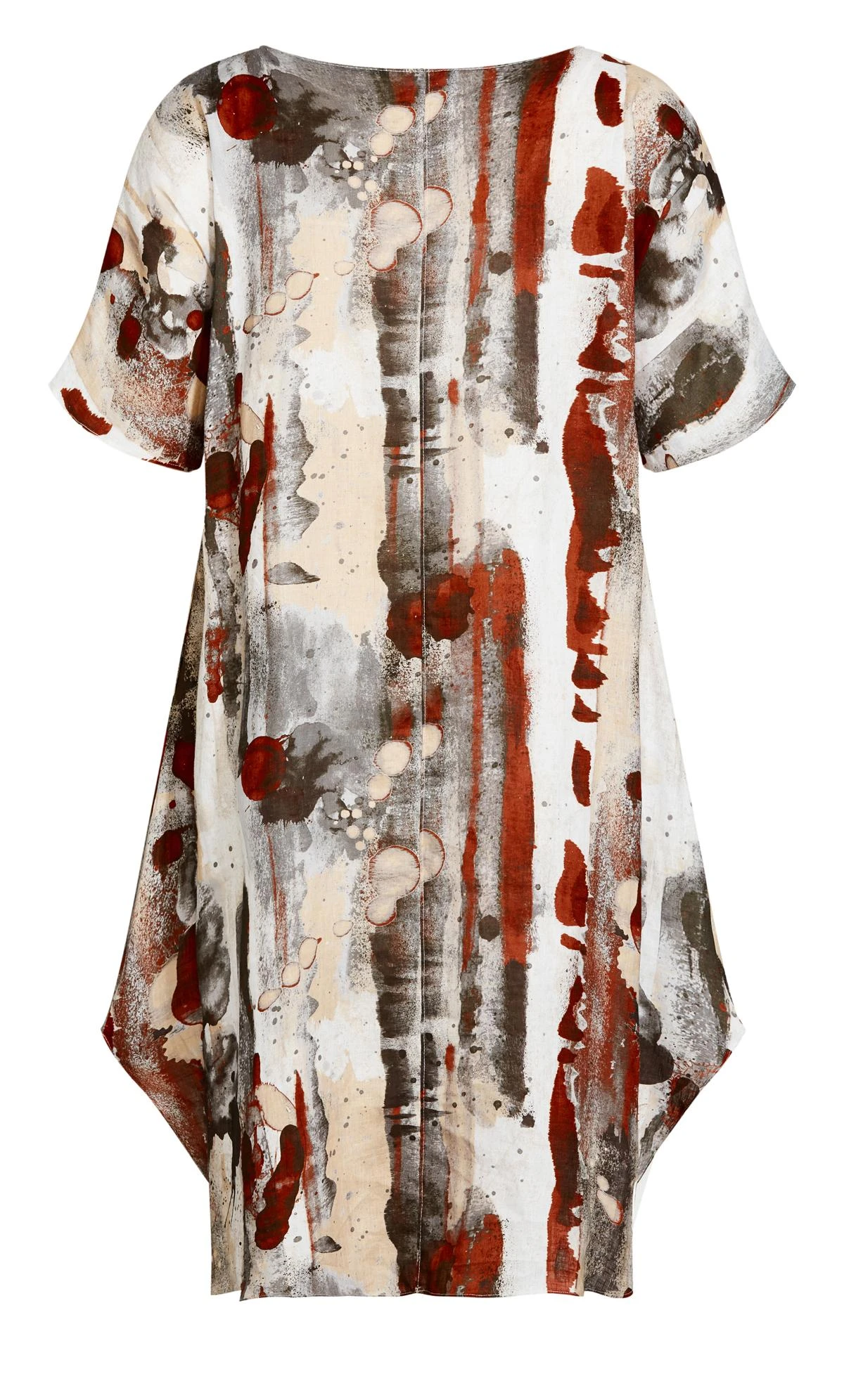 City Chic Brown Abstract Print Midi Smock Dress 5 City Chic Brown Abstract Print Midi Smock Dress - Image 5