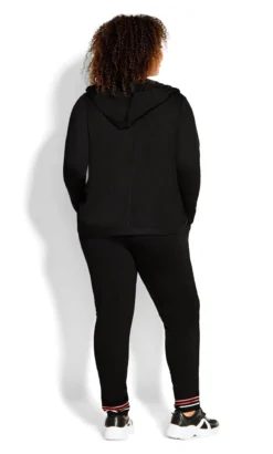 Avenue Black Stripe Hem Joggers -Bold Fit Store 215269BLACK 3