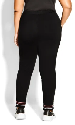 Avenue Black Stripe Hem Joggers -Bold Fit Store 215269BLACK 4