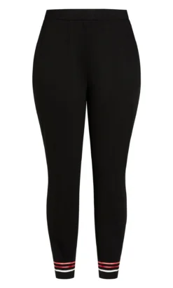 Avenue Black Stripe Hem Joggers -Bold Fit Store 215269BLACK 6