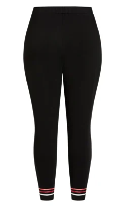 Avenue Black Stripe Hem Joggers -Bold Fit Store 215269BLACK 7