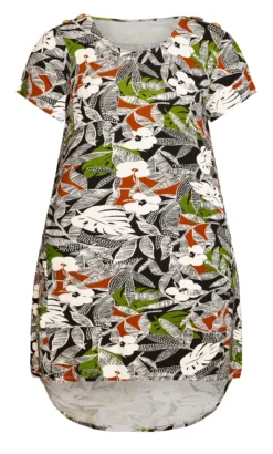 City Chic Zim & Zoe Khaki Callie Print Dress -Bold Fit Store 215342SAVANNAFOLIAGE 3