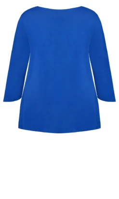Avenue Cobalt Blue Zip Front Wrap Sleeve Top -Bold Fit Store 215371ELECTRICBLACK 6