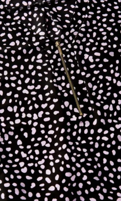 Evans Black Melina Flutter Spot Top -Bold Fit Store 215455BLACKLILACSPOT 6