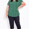Avenue Green Floral Short Sleeve Shirt
