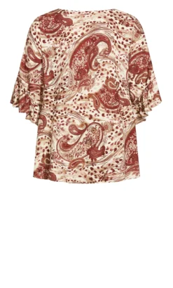 Avenue Brown Abby Pintuck Top -Bold Fit Store 215472IVORYPAISLEY 6