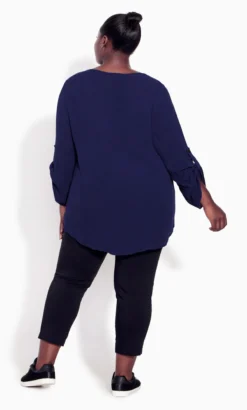 Avenue Navy Sandy Pintuck Plain Shirt -Bold Fit Store 215480NAVY 4