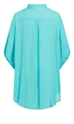 Avenue Blue Renata Longline Shirt -Bold Fit Store 215489TURQUOISE 6