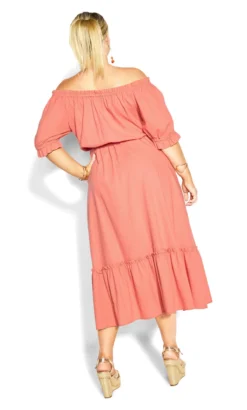 City Chic Orange Alice Dress -Bold Fit Store 215504PEACH 104