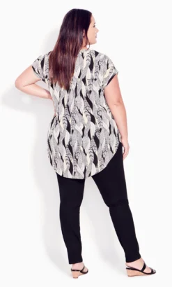 Avenue Evans Ivory Button Pleat Print Top 7 Avenue Evans Ivory Button Pleat Print Top -Bold Fit Store 215521LONGLEAF 3