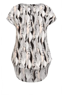 Avenue Evans Ivory Button Pleat Print Top 8 Avenue Evans Ivory Button Pleat Print Top -Bold Fit Store 215521LONGLEAF 4