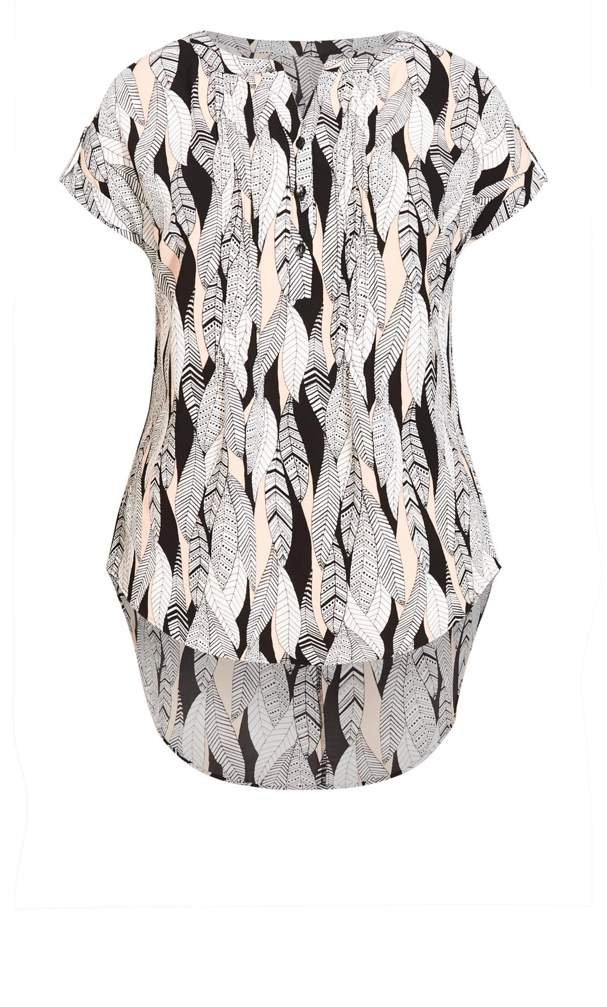 Avenue Evans Ivory Button Pleat Print Top 4 Avenue Evans Ivory Button Pleat Print Top - Image 4