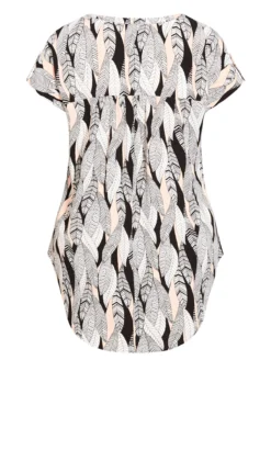 Avenue Evans Ivory Button Pleat Print Top 9 Avenue Evans Ivory Button Pleat Print Top -Bold Fit Store 215521LONGLEAF 5