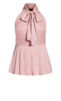 City Chic Pink Neck Tie Satin Top 10 City Chic Pink Neck Tie Satin Top -Bold Fit Store 215566ROSEBUD 5