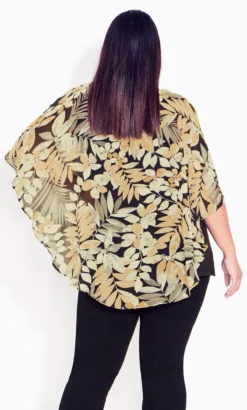 City Chic Ave Studio Neutral Exotic Tropics Top -Bold Fit Store 215822MONOTROPICS 3