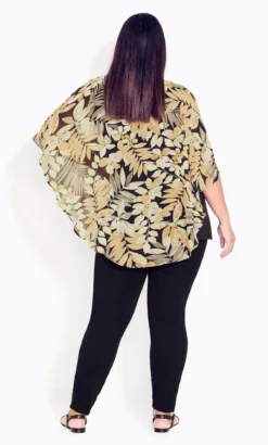 City Chic Ave Studio Neutral Exotic Tropics Top -Bold Fit Store 215822MONOTROPICS 4