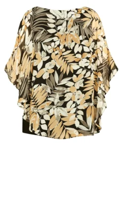 City Chic Ave Studio Neutral Exotic Tropics Top -Bold Fit Store 215822MONOTROPICS 6