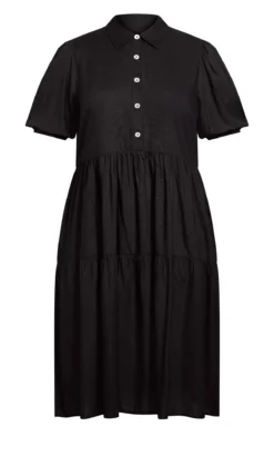 City Chic Black Smock Midi Dress -Bold Fit Store 215889BLACK 3