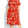 Avenue Loralette Orange Doll Up Print Dress