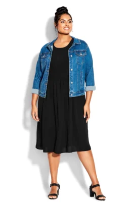 City Chic Black Smock Dress -Bold Fit Store 215896BLACK 2