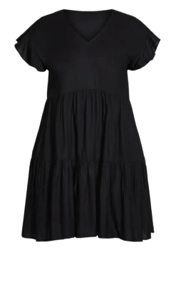 City Chic Loralette Black Unwind Pleat Dress -Bold Fit Store 215899BLACK 3