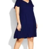 City Chic Navy Blue V-Neck Tunic Dress