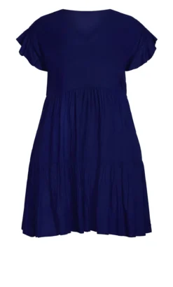 City Chic Navy Blue V-Neck Tunic Dress -Bold Fit Store 215899NAVY 3