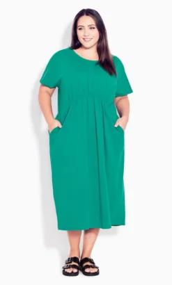 Avenue Evans Green Cool Tie Dress