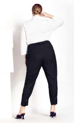 City Chic Isolde Roth Black Button Detail Pant -Bold Fit Store 215907BLACK 3