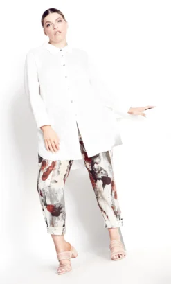 City Chic Isolde Roth White Linen Lane Shirt -Bold Fit Store 215911WHITE 3