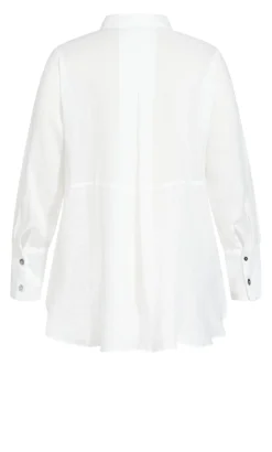City Chic Isolde Roth White Linen Lane Shirt -Bold Fit Store 215911WHITE 6