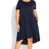 Avenue Zim & Zoe Navy Blue Pocket T-Shirt Dress