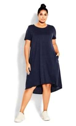 Avenue Zim & Zoe Navy Blue Pocket T-Shirt Dress