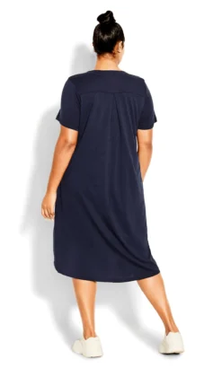 Avenue Zim & Zoe Navy Blue Pocket T-Shirt Dress 7 Avenue Zim & Zoe Navy Blue Pocket T-Shirt Dress -Bold Fit Store 215936NAVY 3