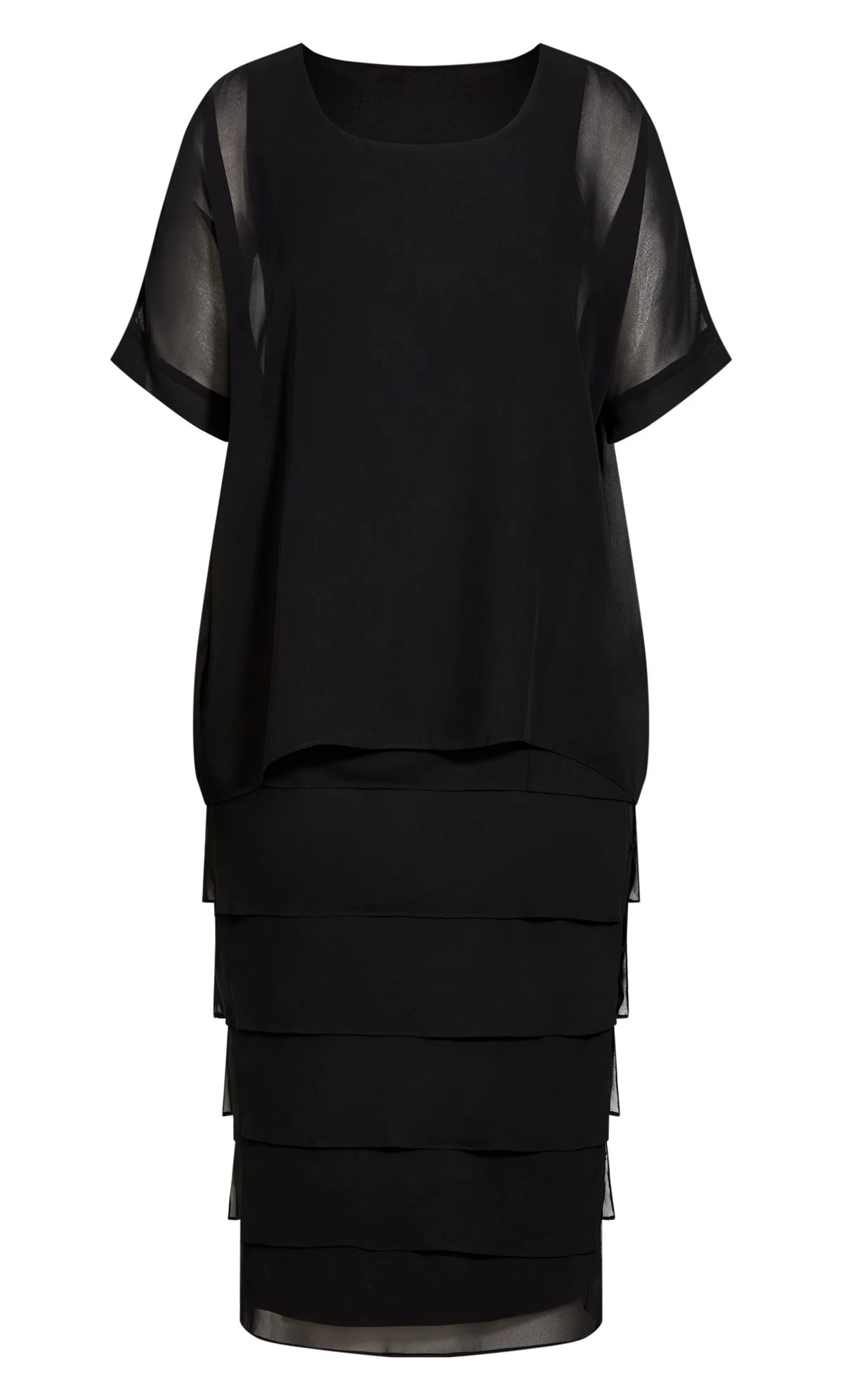 Avenue Black Tiered Midi Dress 3 Avenue Black Tiered Midi Dress - Image 3